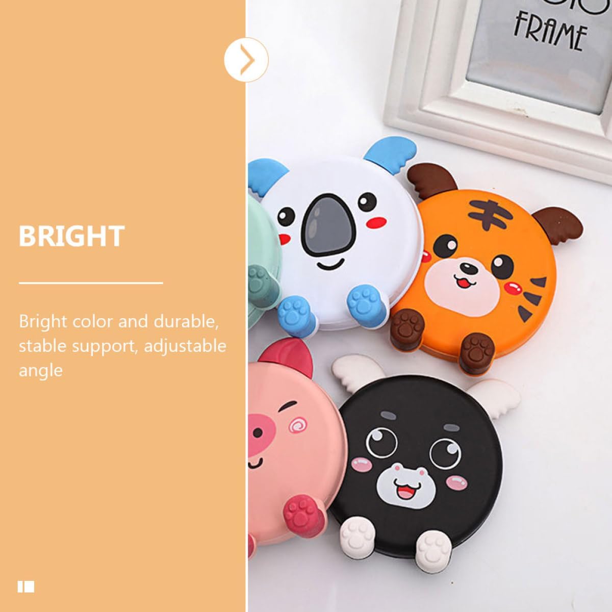 2pcs Cute Animal Shaped Phone Holder Stand for Smartphones Portable Cartoon Desktop Mobile Phone Rack Universal Foldable for Home and Office Use image 5