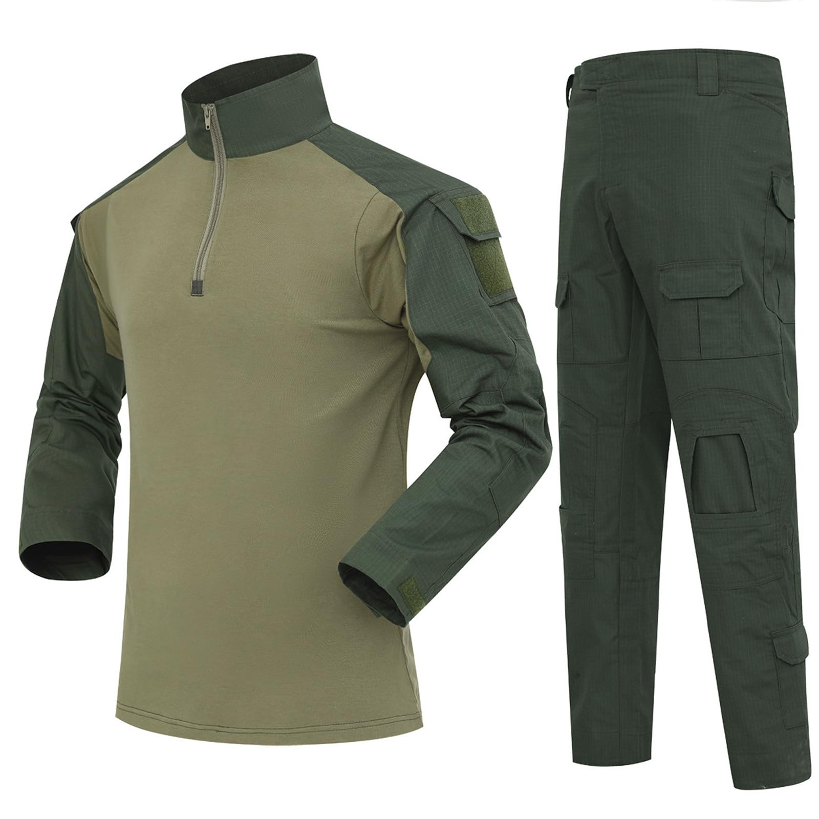 Traje de paintball para hombre, traje táctico, camisa de combate y pantalones, manga larga, ripstop multicam, ropa de airsoft, Woodland BDU caza, uniforme militar