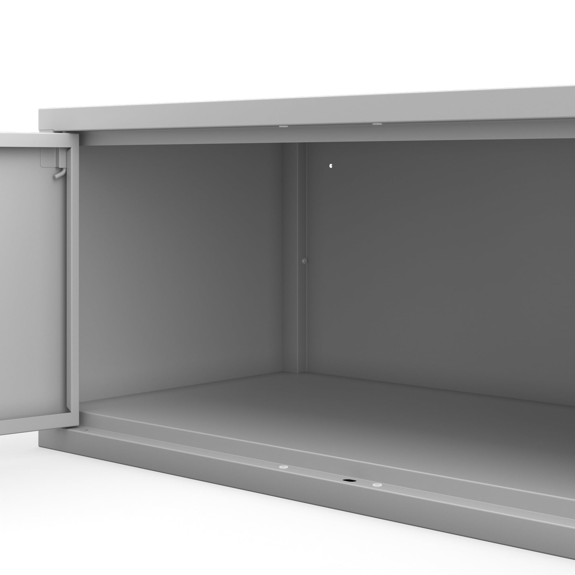 Jan Nowak Aktenschrankaufsatz C01L Aufsatz für Aktenschrank Büroschrank Metall Pulverbeschichtung Flügeltüren 38 x 80 x 40 cm (Grau)