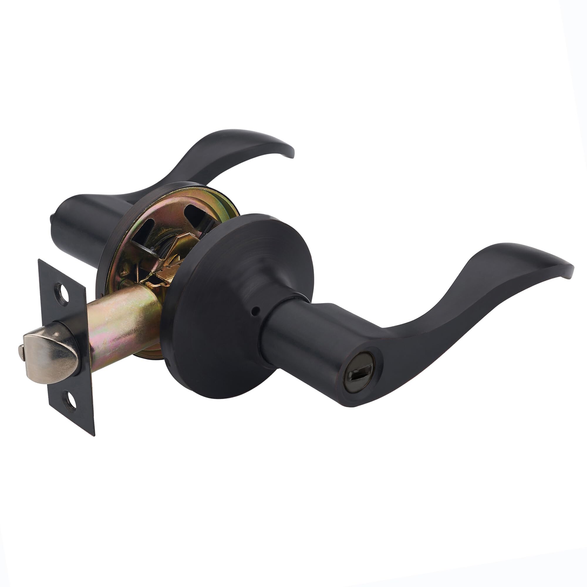 HENYIN Black Wave Door Lock - No Key Bathroom Hardware -7 HENYIN Black Wave Door Lock - No Key Bathroom Hardware -7