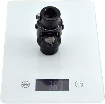 BUYMACHINERYPARTS 3/4 Round x 3/4 -36 Spline Black Steering Universal Joint Single U Joint Shaft,Total Length: 83mm (3-1/4)