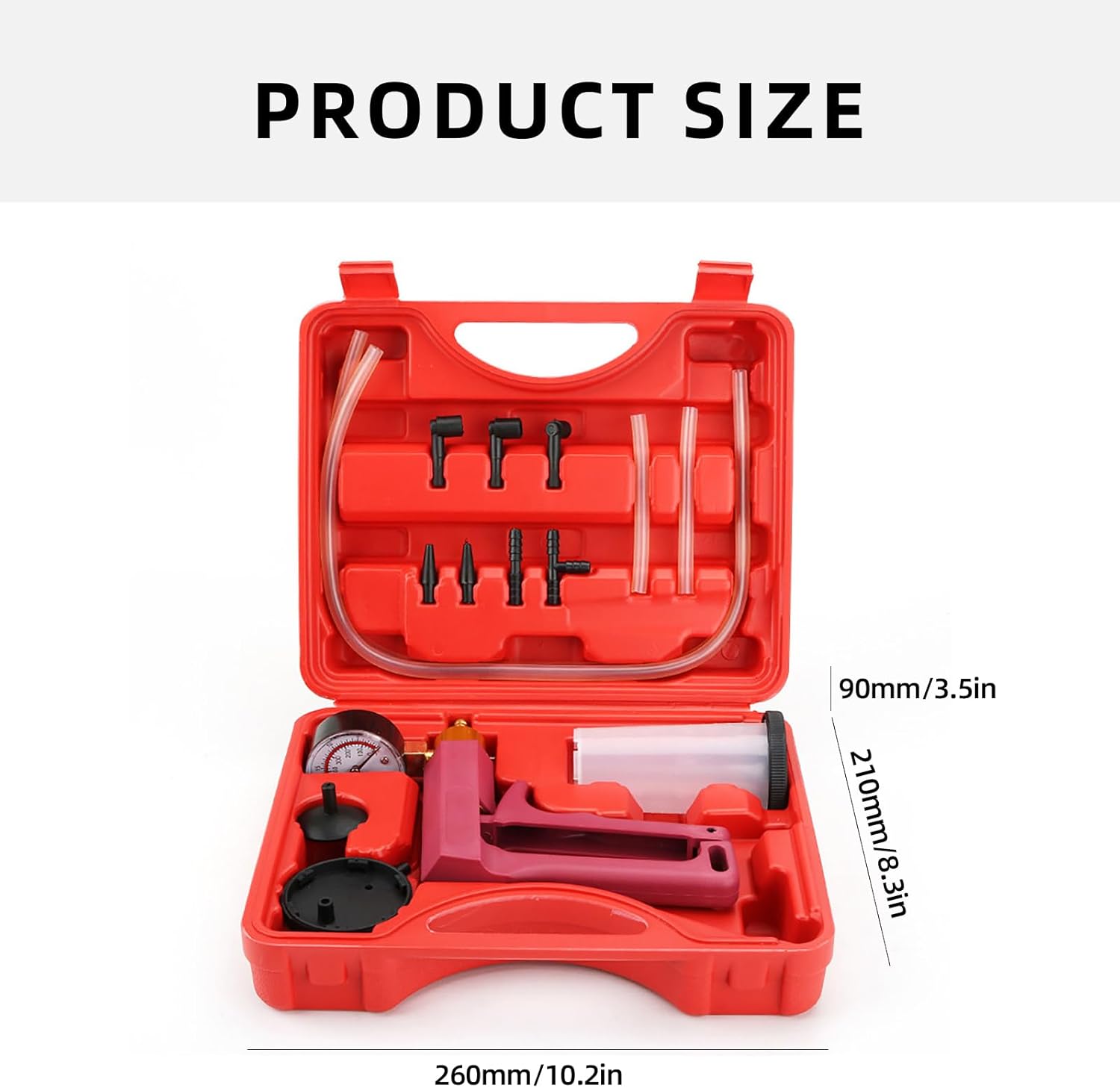 Manual Brake Bleeder Vacuum Pumps Automotive Fluid Tester With Gauge Adapter 2 In 1 Handheld Test Tool For Car Truck Automotive Vacuum Tool