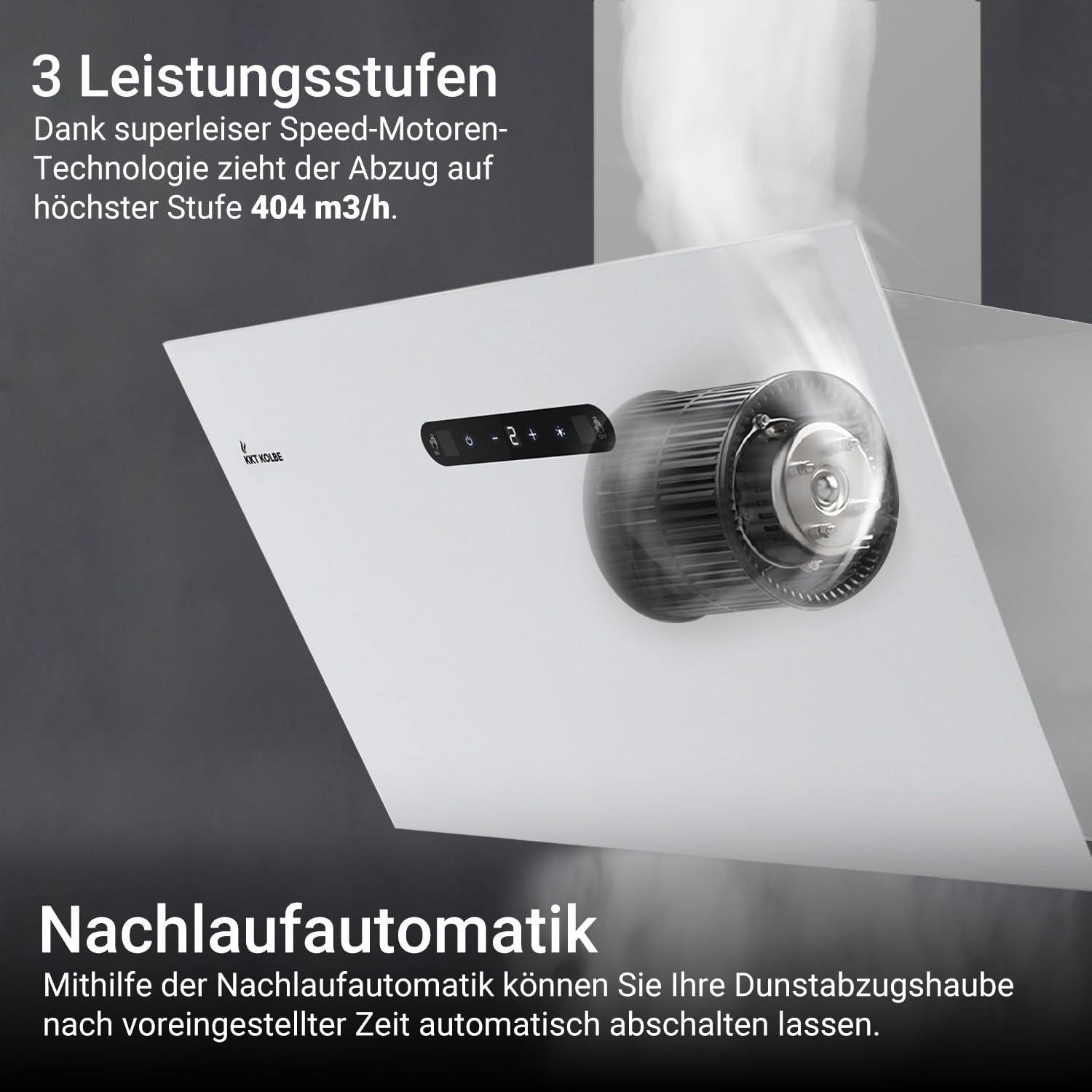 KKT KOLBE Okap kuchenny 60 cm A+++ | obieg powietrza wylotowego | osłona ścienna bez głowy | biały | metal | oświetlenie LED | sterowanie gestami | SensorTouch | filtr z węglem aktywnym | BASE6002W