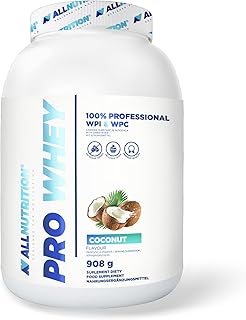 ALLNUTRITION Pro Whey Protein Powder with Branched Amino Acids - Whey Protein Concentrate & Whey Protein Isolate - Pre Workout Powder - Low Calorie Protein Powder - 908g - Coconut