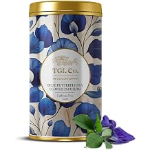 The Good Life Company Blue Pea Flower Tea 50gm Tall Tin Can