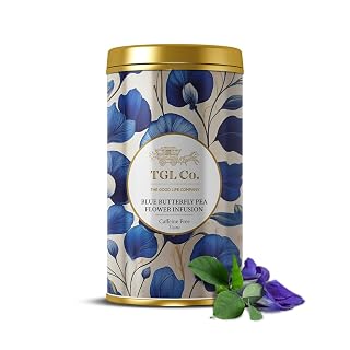 TGL Co. Blue Pea Flower Tea – 50g Tin | 100% Natural Butterfly Pea Tea | Caffeine-Free | Herbal Blue Tea for Detox, Sleep & Skin | Enjoy Hot or Iced