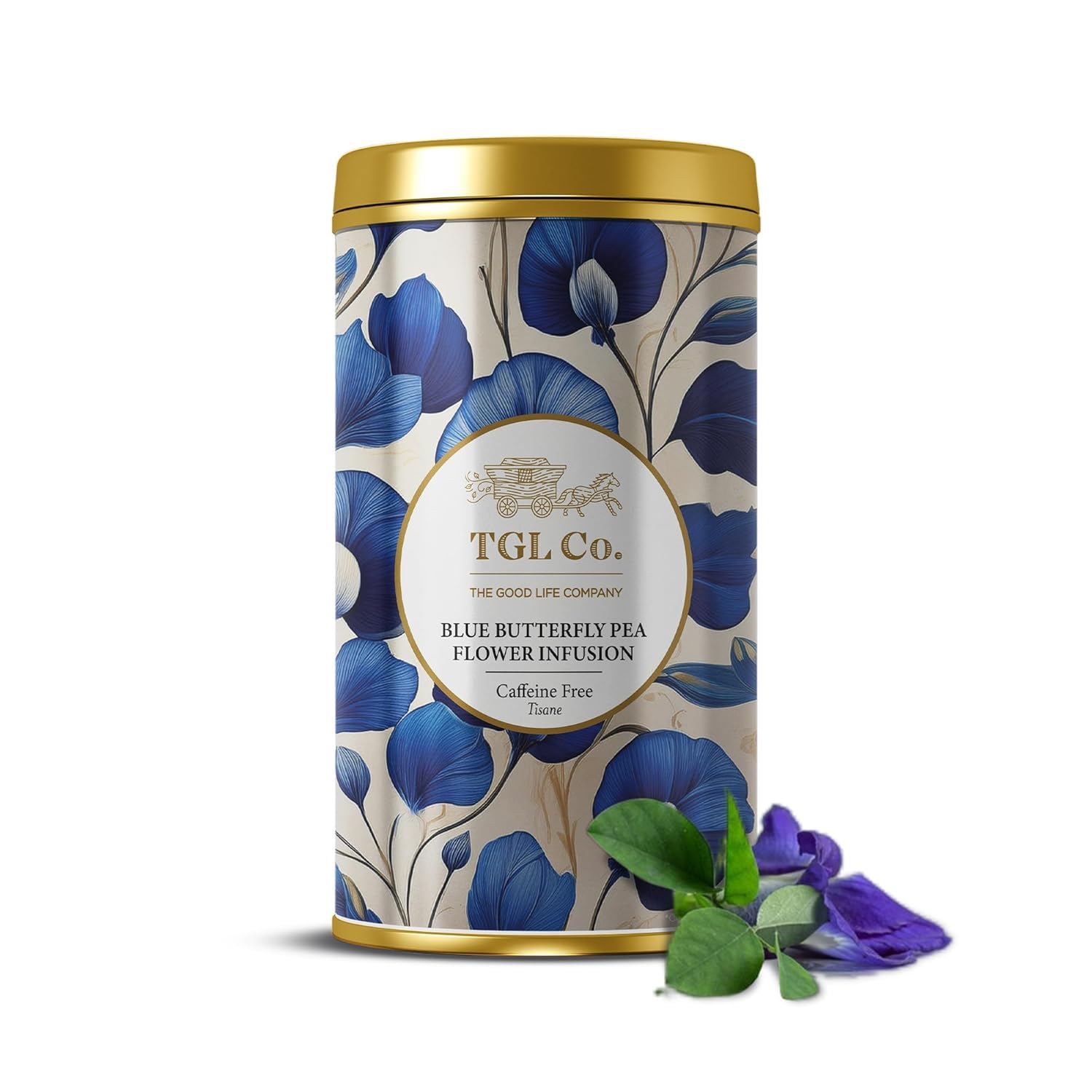 TGL Co. Blue Pea Flower Tea – 50g Tin | 100% Natural Butterfly Pea Tea | Caffeine-Free | Herbal Blue Tea for Detox, Sleep & Skin | Enjoy Hot or Iced