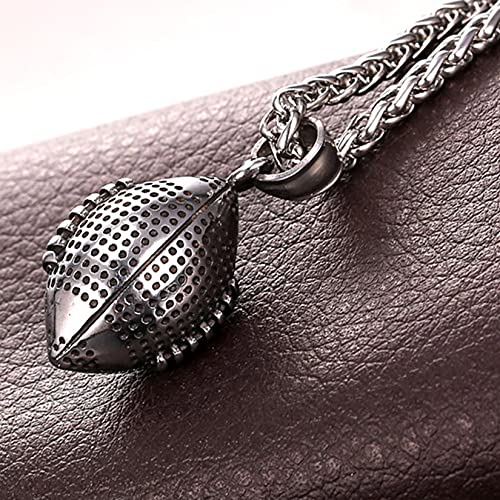 U7 Football Necklace Men Women Stainless Steel Pendant Chain Sport Fan Gift American Rugby Pendant Silver Soccer Charm Necklace #TOP3