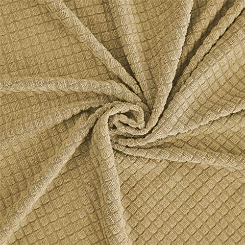 Housse de canapé extensible protège des taches et usure couleur sable 3 places - 4
