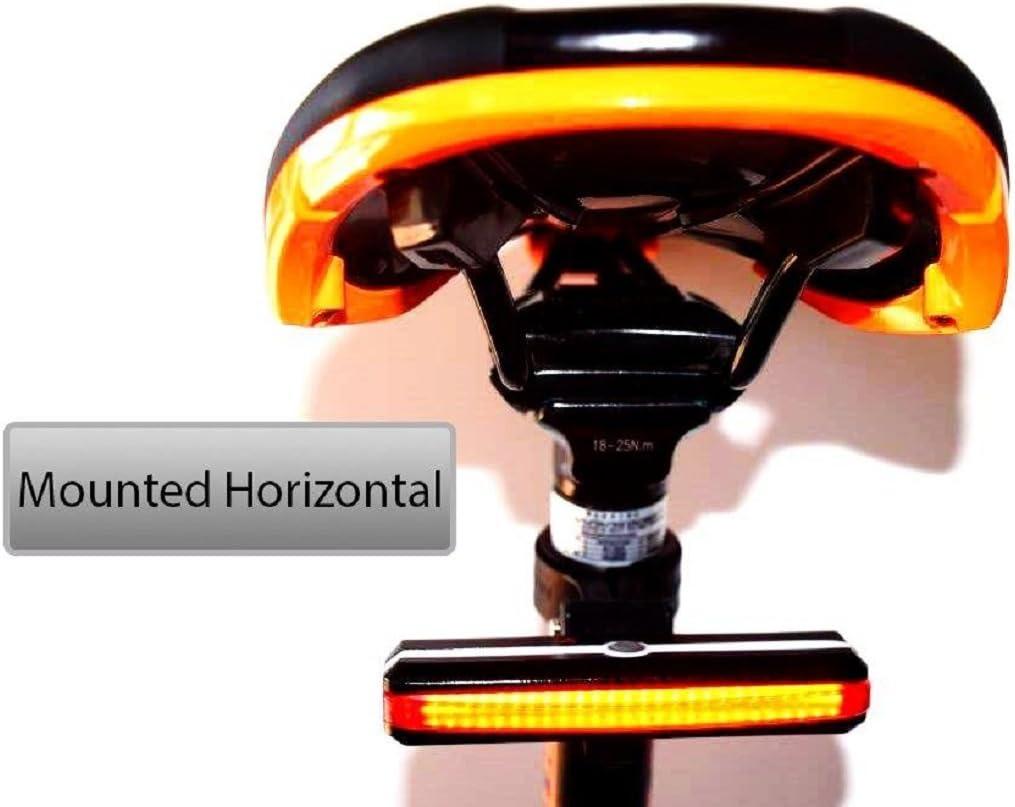 Go Bright USB Rechargeable RED Bicycle Tail Light, 168 Lumens, High Intensity Rear