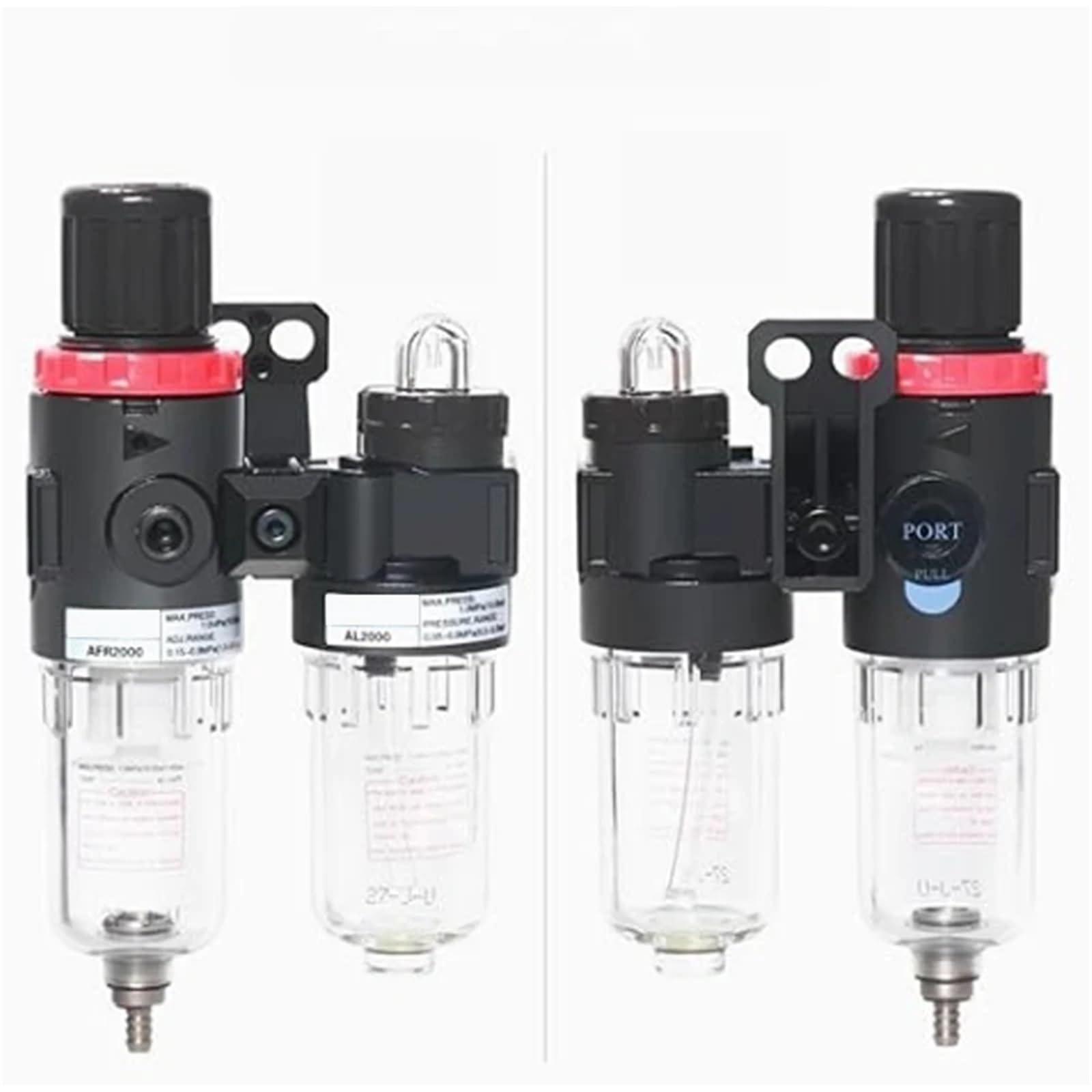 Regulador de aire comprimido con filtro combinado, 1/4" NPT AFC20002T, separador de drenaje de agua/aceite - Manómetro (0-140 psi)