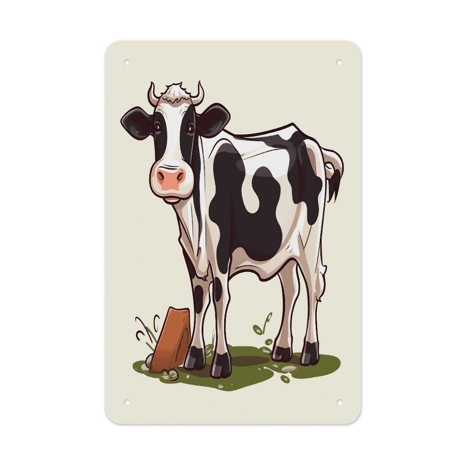 VstaDank Dairy Cow Metal Tin Signs Personalized Wall Art Prints Decoration Art Poster Funny Vintage Tin Sign Iron Sheet Painting Metal Signboard Decor Painting for Wall Decor