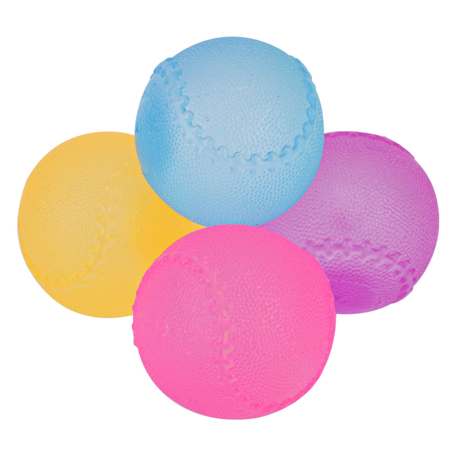 4pcs Stress Relief Balls, Assorted Colors Maltose Filled Stress Toys Durable Slow Rising Sugar Balls for Anxiety ADHD & Autism Classroom Prizes (Tennis)