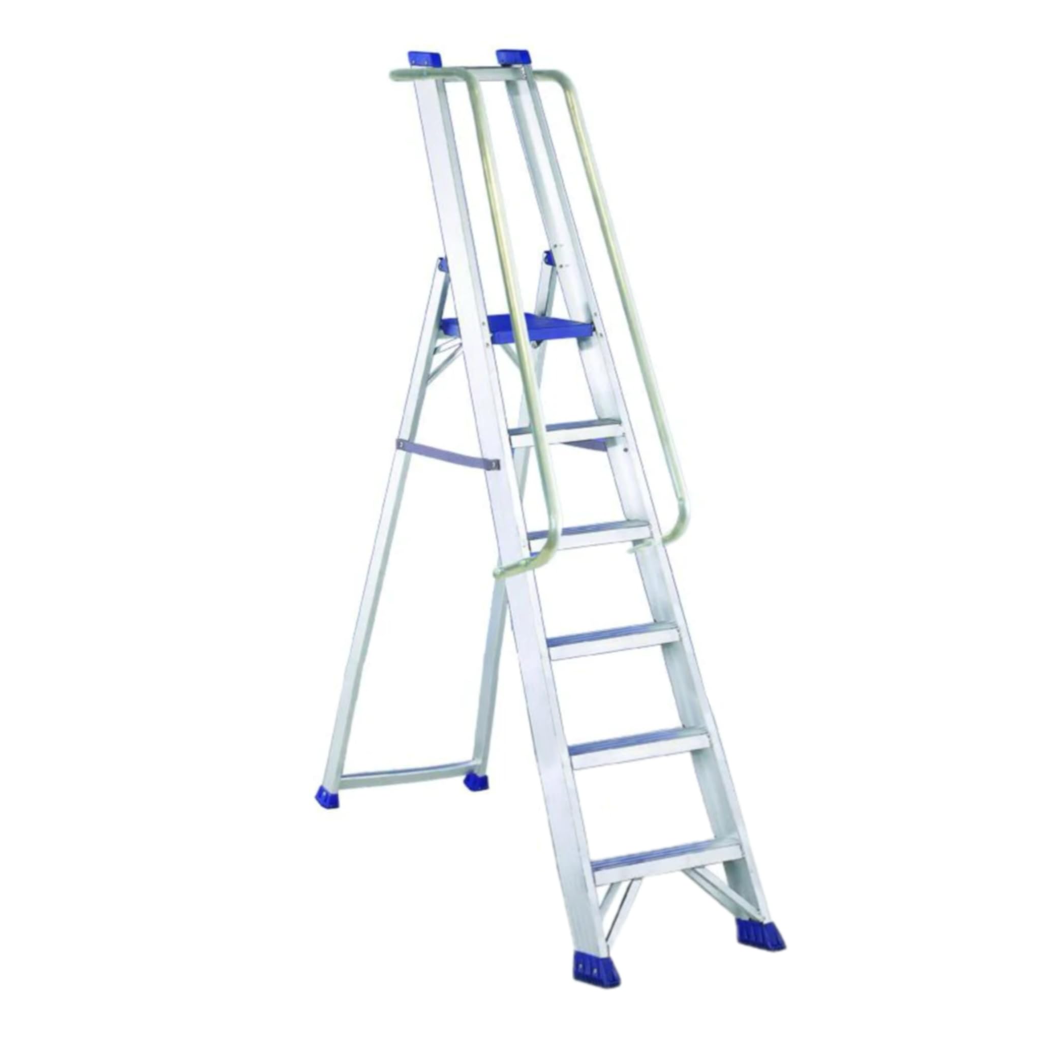Svelt Scala Professionale in Alluminio Ultra Resistente con Corrimani, Piattaforma e Pianetto Porta Attrezzi – EN131 D.Lgs 81/08 (6 gradini)