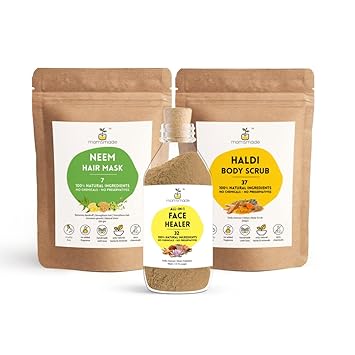 Momsmade Naturals Self Care Kit | 100% natural cure for skin, body and haircare | All skin types | No Chemicals or preservatives | Vegan
