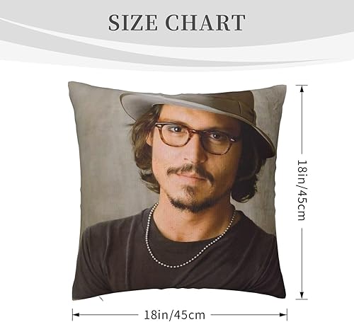 Miniatura 2 de Johnny Depp - Fundas de almohada suaves y cómodas con protectores de almohada con cremallera, 18 x 18 pulgadas