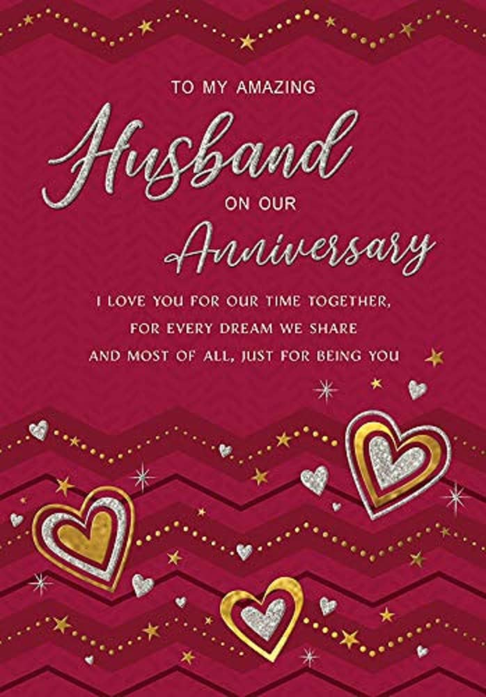To My Amazing Husband On Our Anniversary. 23x15cm (9x6 Inches)
