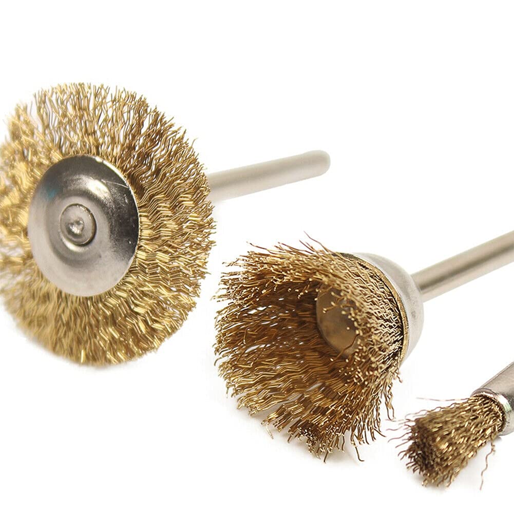 Szczotka druciana T-Shaped Brass Wire Brushes, for Drills Set,15pcs 15mm Pencil Cup Rotary Tool for Metal Removal Polishing Weld