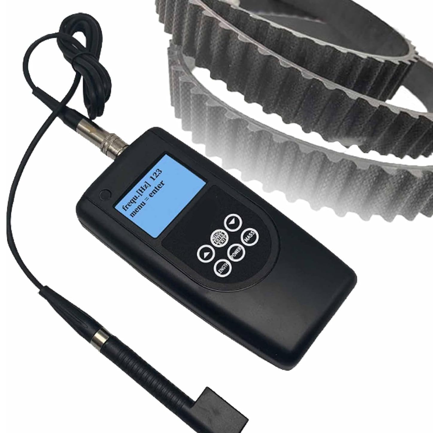 Tester napięcia pasa, cyfrowy tensjometr z podświetlanym wyświetlaczem LCD, mierzy wibracje i napięcie pasa, funkcja automatycznego wyłączania, konwersja metryczna/calowa
