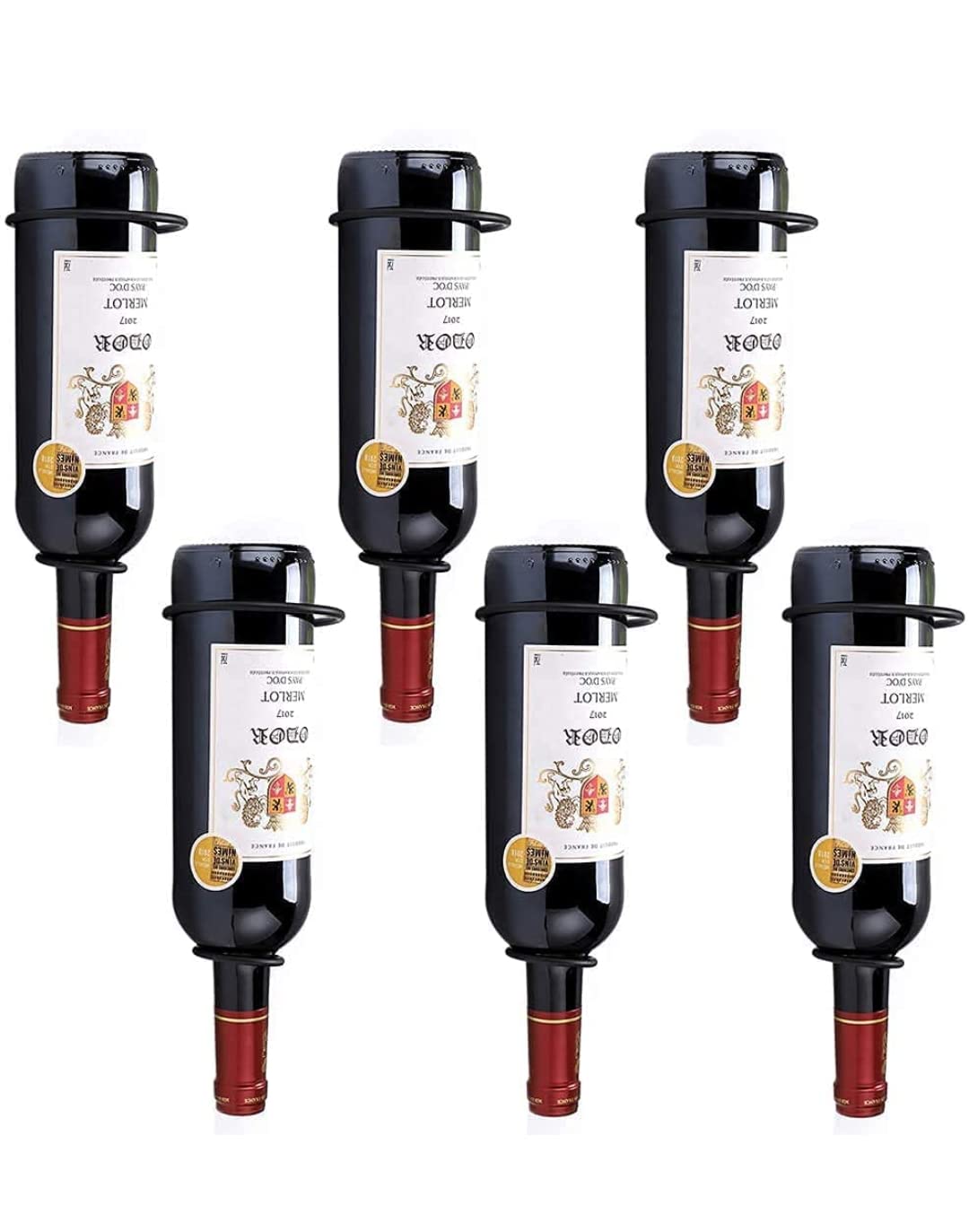 Wall Mounted Wine Racks - Red Wine Bottle Display Holder with Screws, Metal Hanging Wine Rack Organizer (Design 1)-image-45