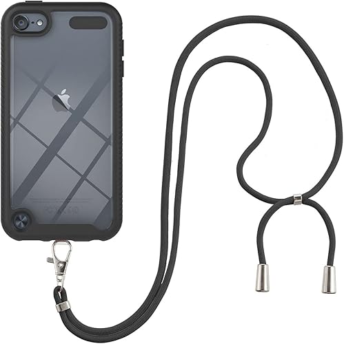 Gift_Source Funda para iPod Touch 7, Touch 6, Touch 5, funda delgada 2 en 1 de silicona suave y carcasa trasera de policarbonato duro transparente