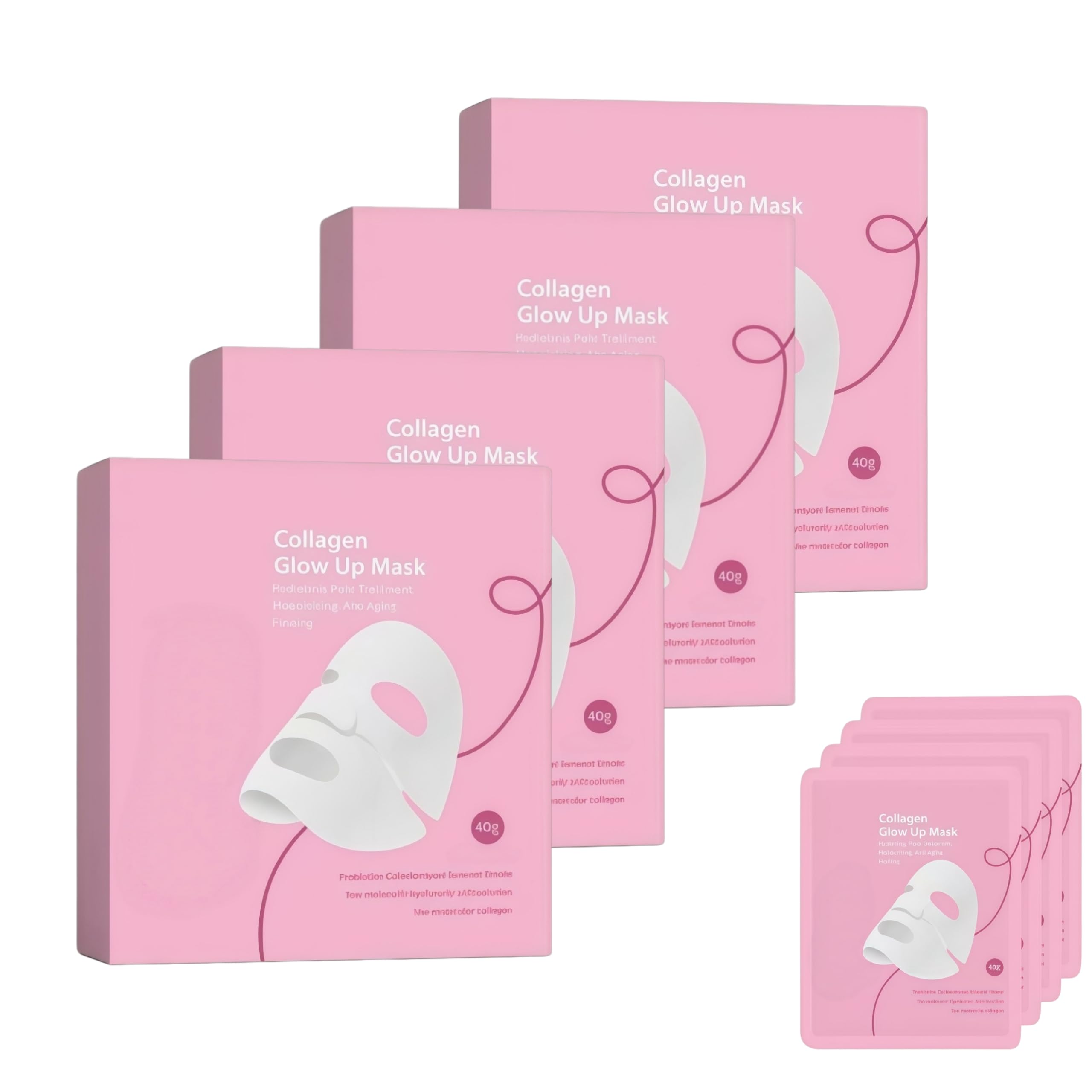 areum Kollagen Glow Up Maske 2.0 – 4 Bio-Masken für Glass Skin