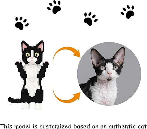 Vista 113 de Larcele Juego de mini bloques de construcción para gatos, ladrillos de juguete de construcción 3D para bricolaje, 1390 piezas KLJM-05