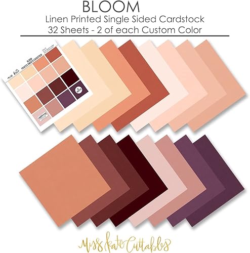 Miniatura 3 de Cartulina lisa con estampado de lino, 67 libras, florecido, para acuarela, 32 hojas, cartulina de una cara, dos de 16 colores, núcleo blanco, álbum