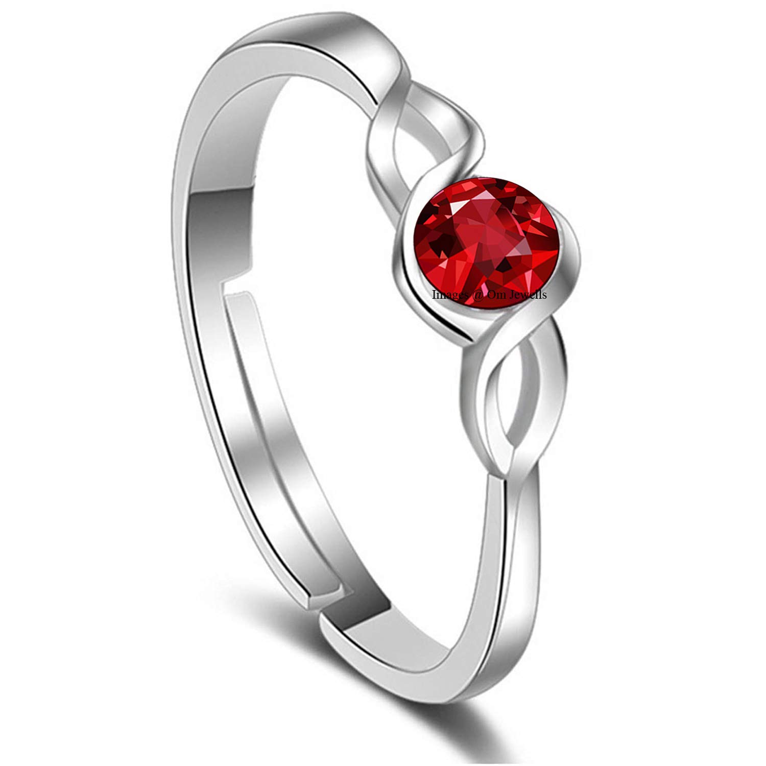 Om Jewells Womens Rhodium Plated Alloy Adjustable Curvy CZ Solitaire Finger Rings Crafted; FR1000914RED (B08181F172) Amazon Price History, Amazon Price Tracker