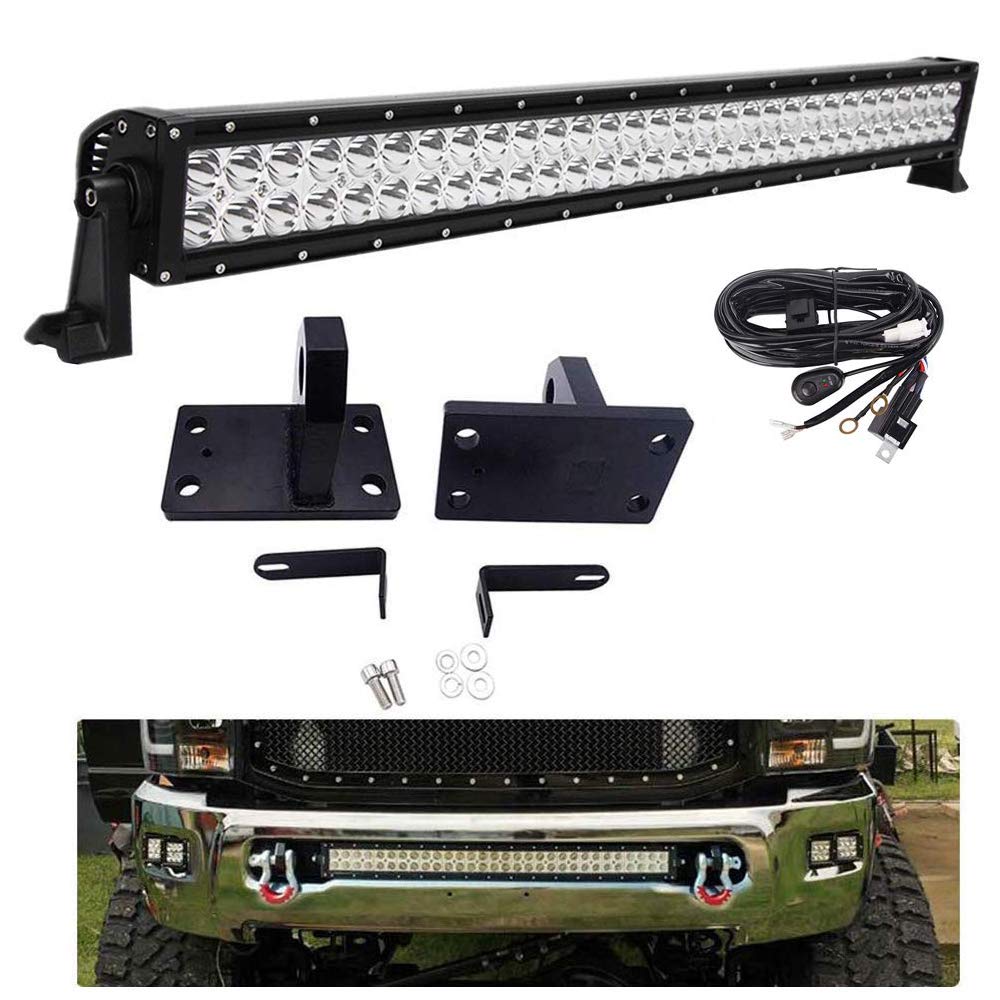 Buy WeiSen 32" Straight LED Light Bar & Hidden Bumper Tow Hook ing