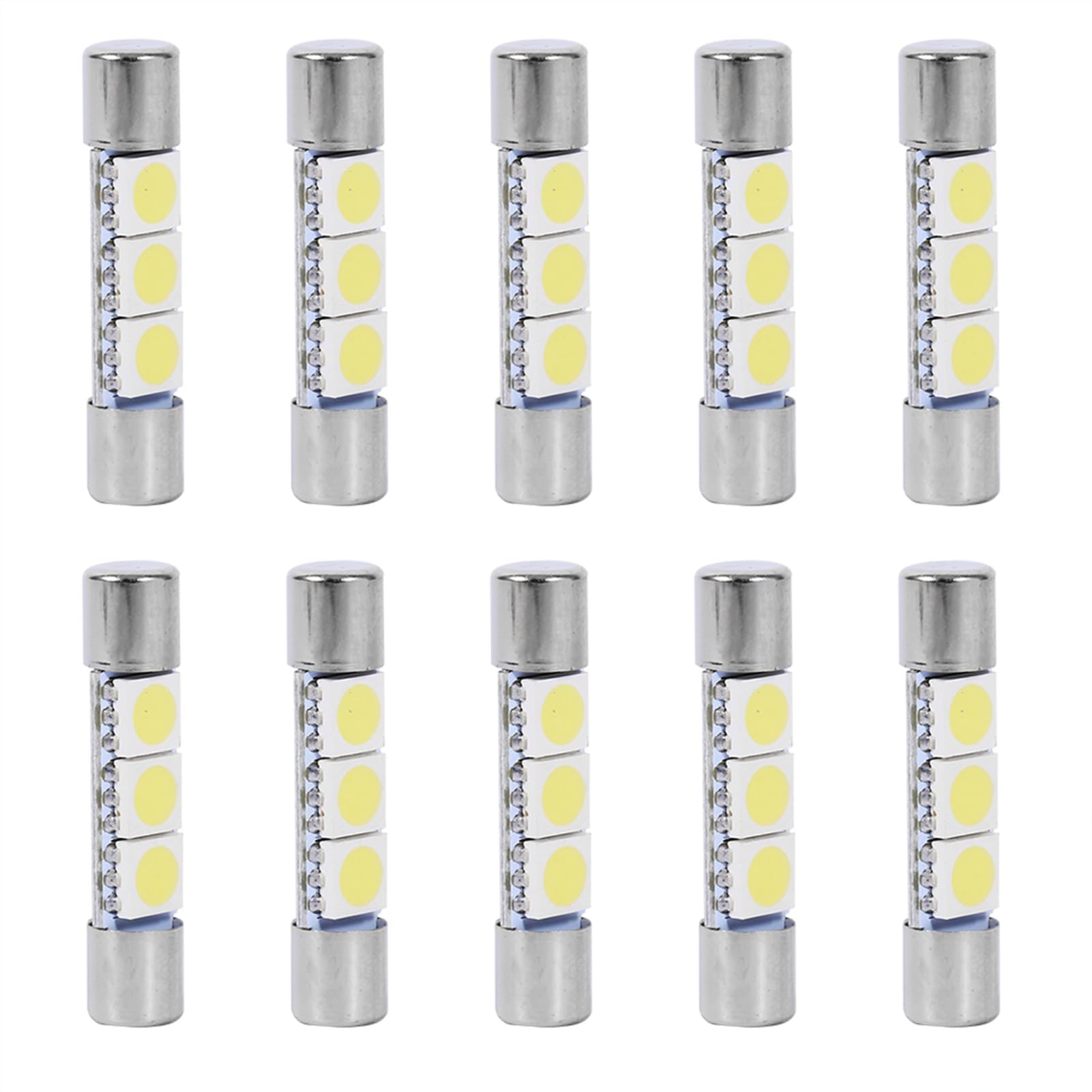 Yctze dla żarówki led lustro uprzejmości 10 sztuk 3-SMD 29-31mm 6641 bezpiecznik LED żarówka lustro dzięki uprzejmości lampa przeciwsłoneczna biała lampa do lustra światła podłogowego
