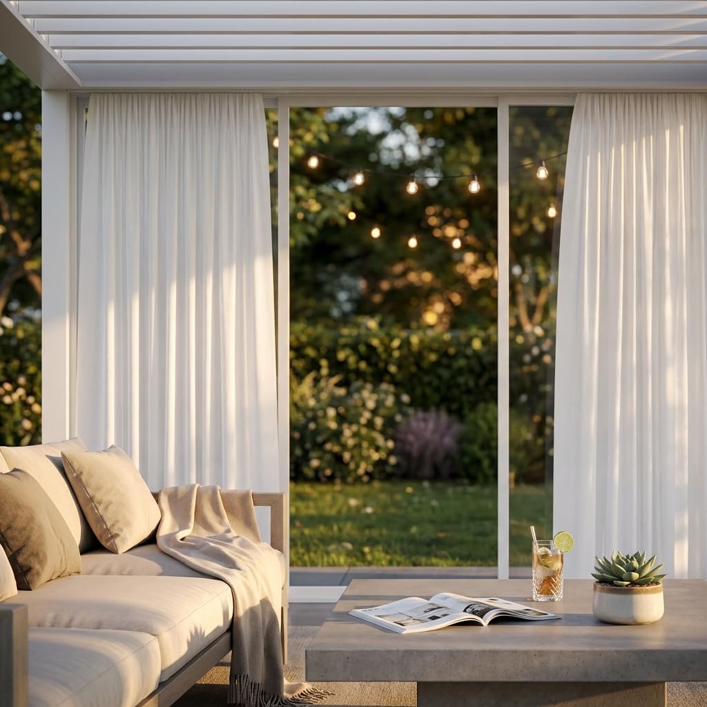 Tenda da interno per pergola bioclimatica lato 3 metri - YORELMAR Bianco