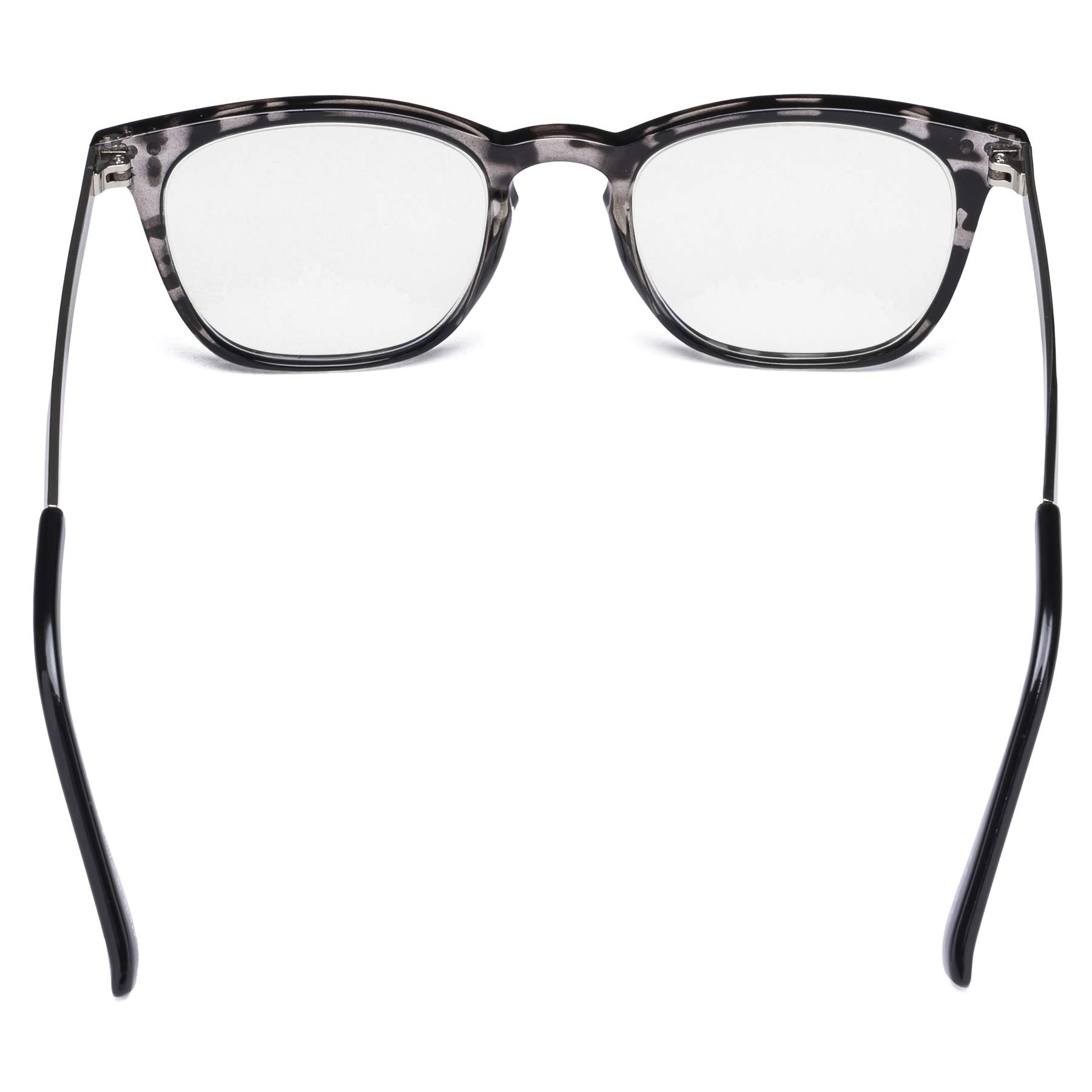 Eyekepper Readers Retro Square Plastic Frame Metal Arms Reading Glasses Grey DEMI +2.0, Grey Tortoise, +2.00 - Image 4