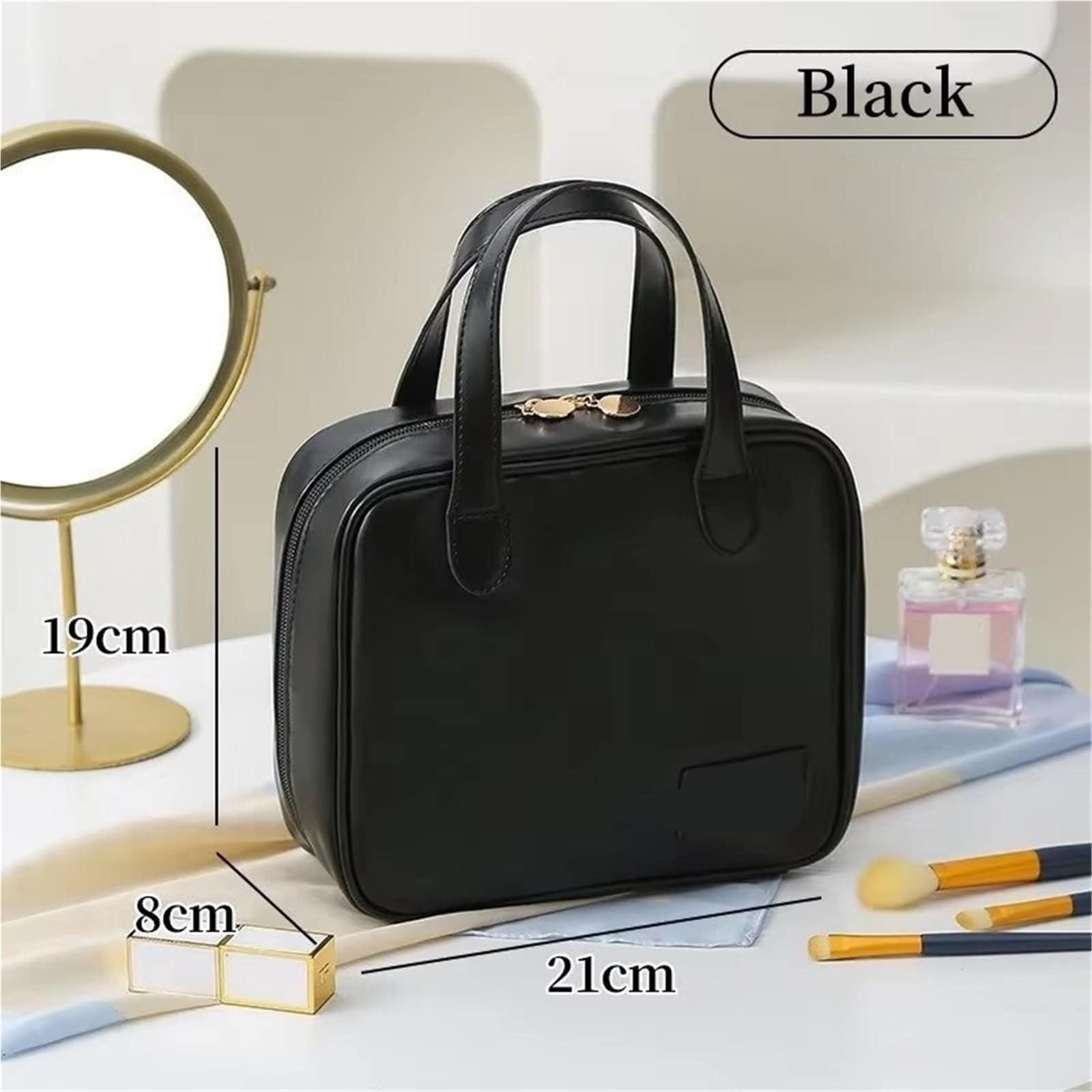 1 Uds Bolsa de Maquillaje, Neceser Viaje portátil Gran Capacidad, Almacenamiento cosméticos, Bolso Impermeable para Viajar(White)