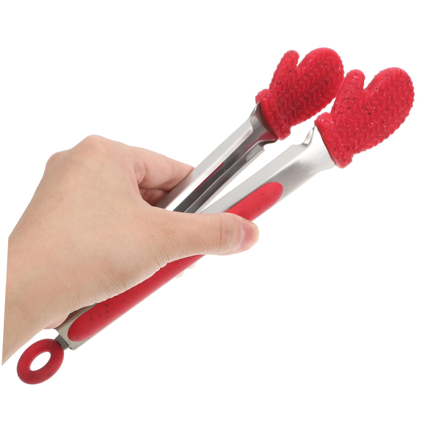 Pince de Cuisine Acier Inoxydable avec Silicone Décor Noël et Sécurisée pour Steak et Barbecue pour et Usage Quotidien