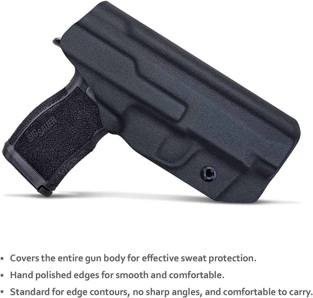 P365XL Holster IWB Kydex Holster Custom Fit: Sig Sauer P365XL Pistol - Inside Waistband Concealed Carry - Adj. Cant Retention - Cover Mag-Button - No Wear, No Jitter