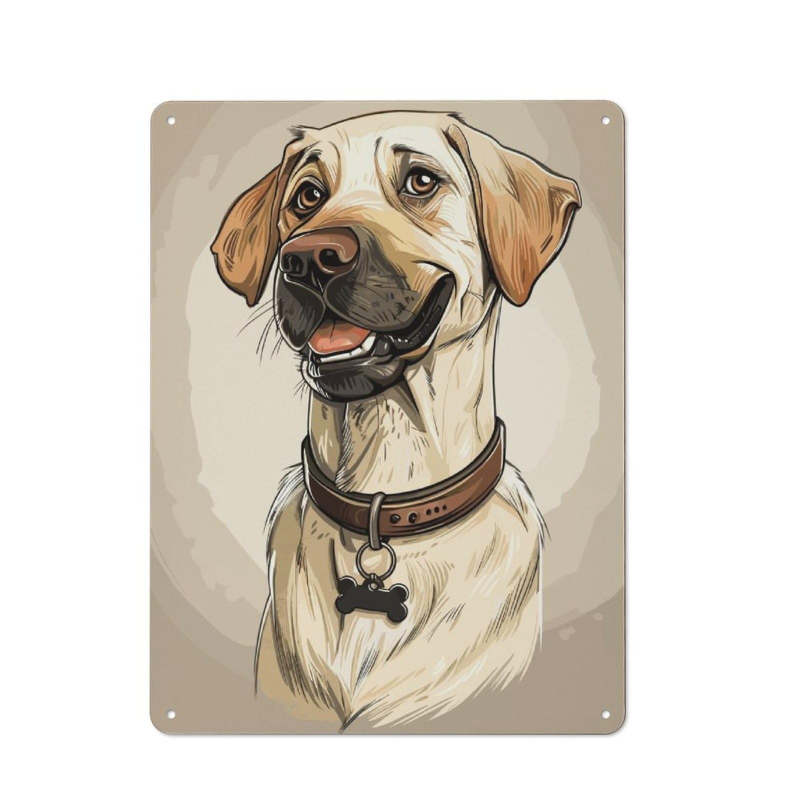 Junmoney Labrador Retriever Vintage Metal Sign 40X30cm, Cafe Style Restaurant Wall Art For Takeaway, Bar, Kitchen Or Counter Area