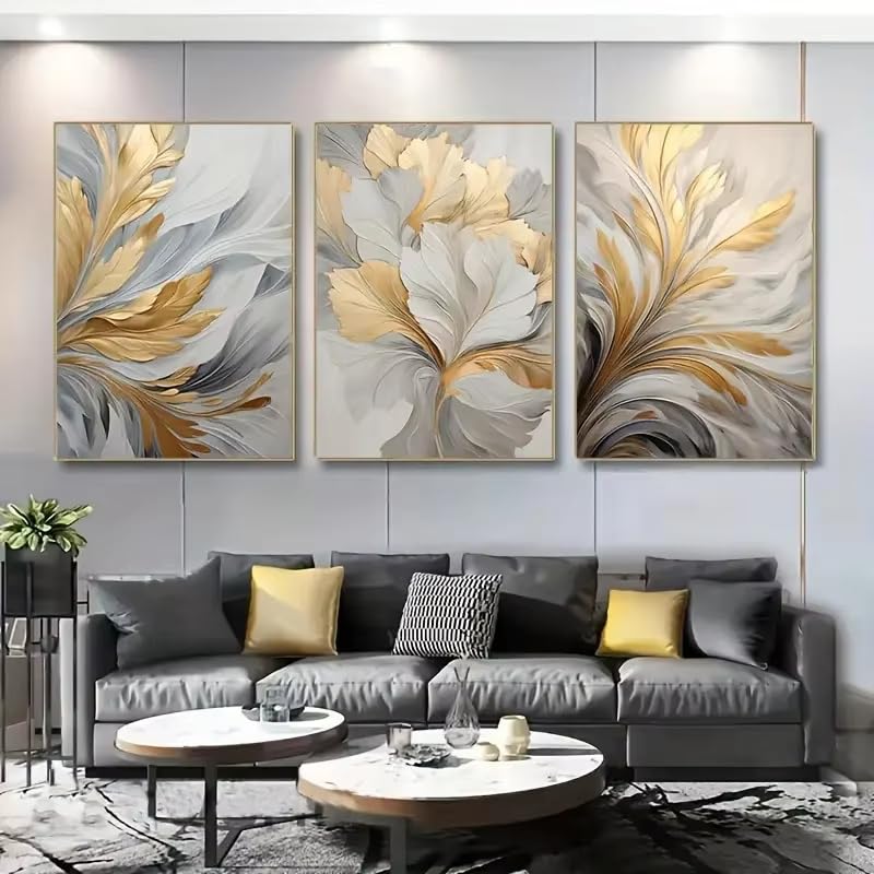 Affiches sur toile de feuilles blanches pour salon et chambre chic - 4