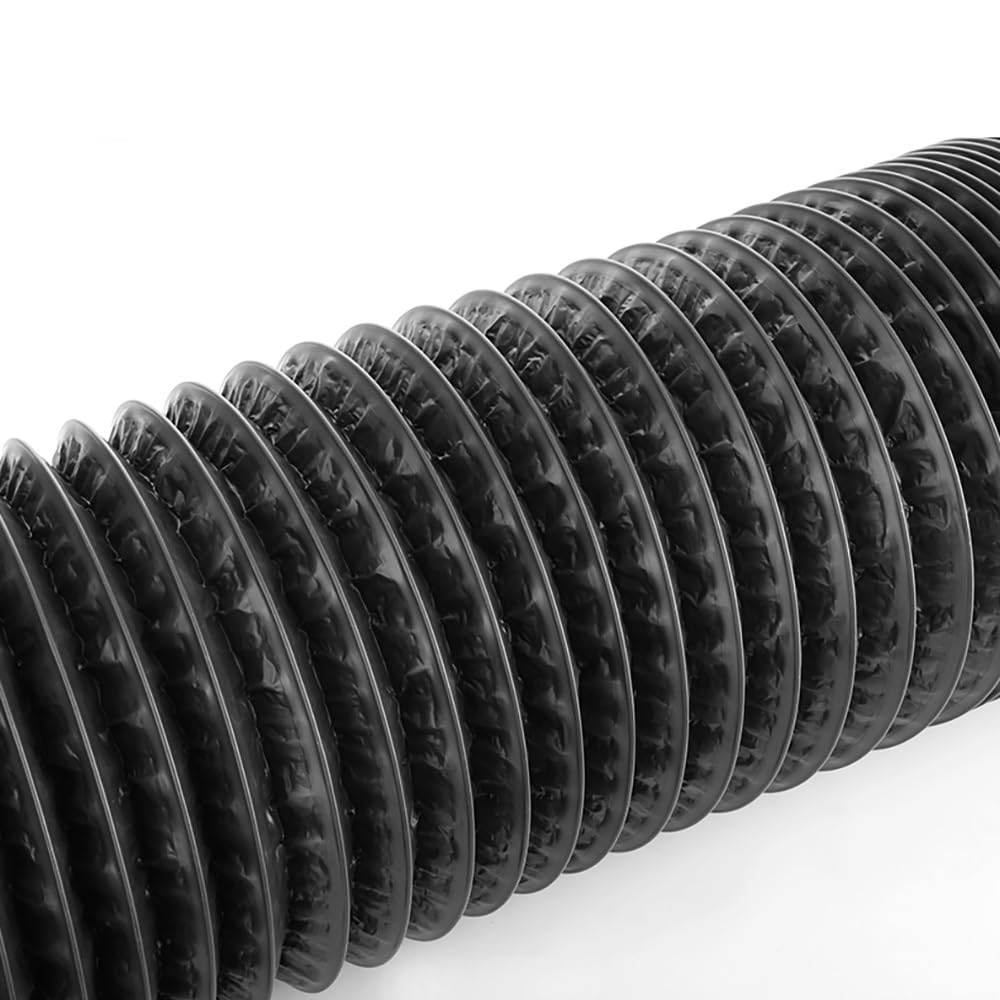 Tubo De Escape Flexible Tubo De Aluminio De PVC Negro Diámetro Interior De 160 Mm Sistema De Ventilación De Aire Manguera De Ventilación Accesorios De Baño De Cocina(1.5m)