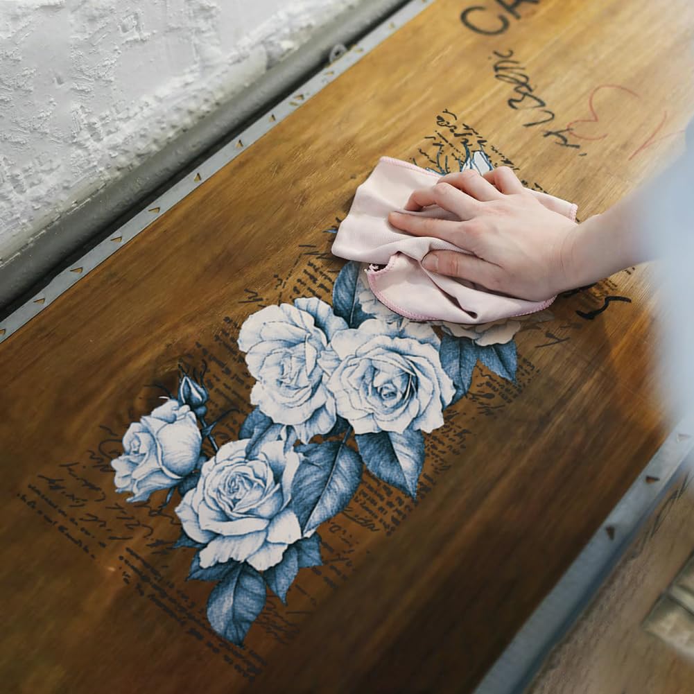 OLYCRAFT Eckblumen-Abziehbilder • 3er-Set Rosen & Pfingstrosen • 15x30 Cm • Für Möbel & DIY-Projekte