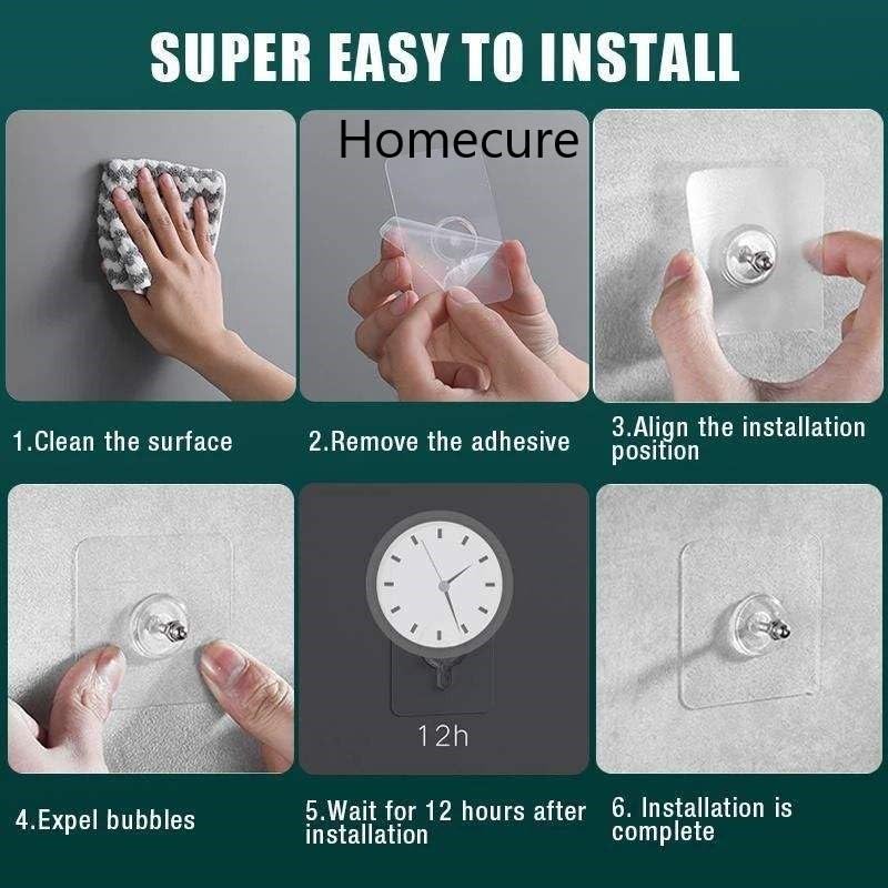 Image of Photo Frame Hooks for Wall Without Drilling, | Self-Adhesive Hooks for Wall Heavy Duty Strong | Nail Free for Hanging Photo Frame Stainless Steel | (Nail Hook, Pack of 5)