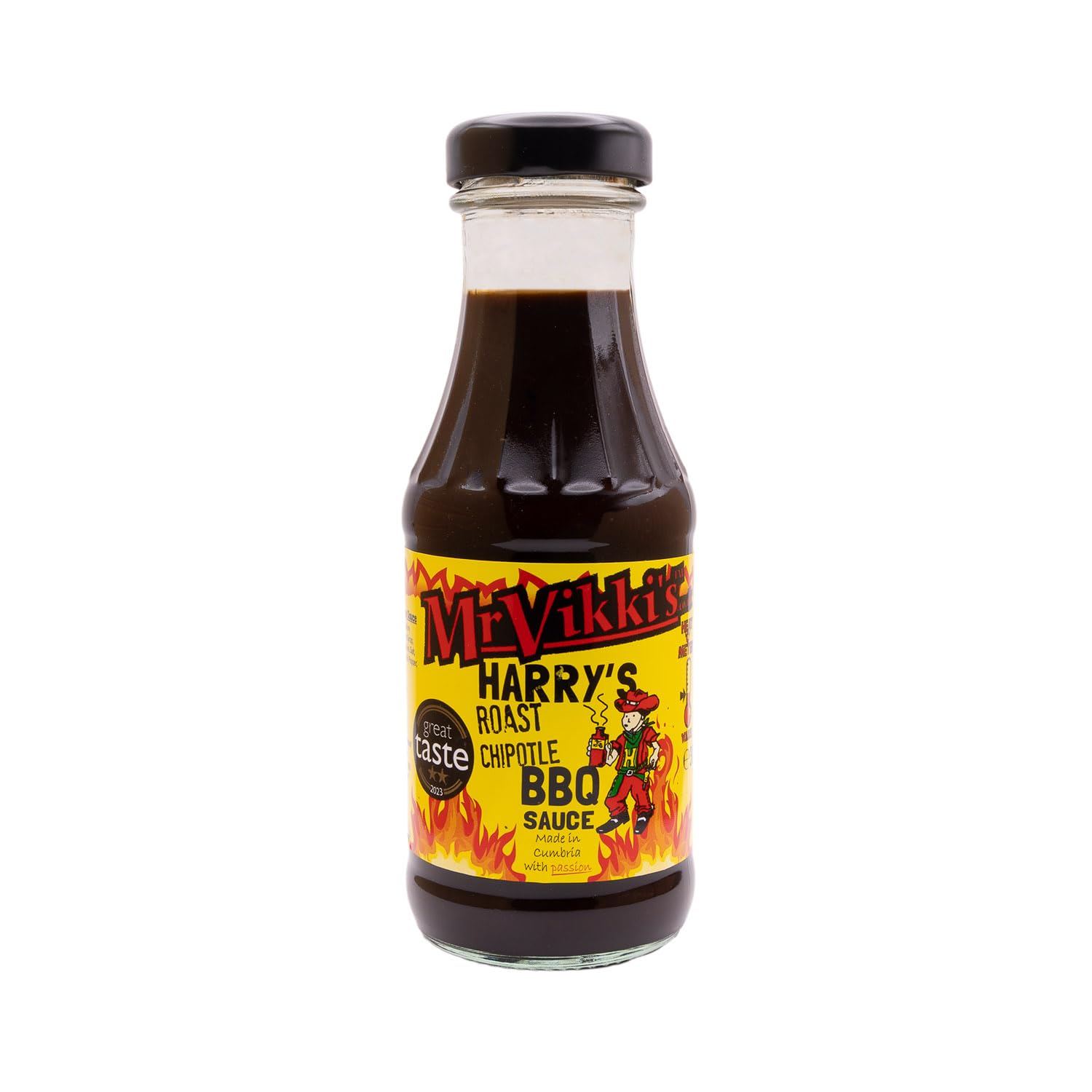 Mr Vikki’s Harry’s Roast Chipotle BBQ Sauce - 250ml | Hickory Smoked BBQ Sauce | Award-Winning & Deliciously Smoky | Made in Cumbria