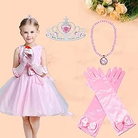 Orgrimmar Princess Dress Up Accessories Gloves Tiara Crown Wand Necklaces Presents for Kids Girls