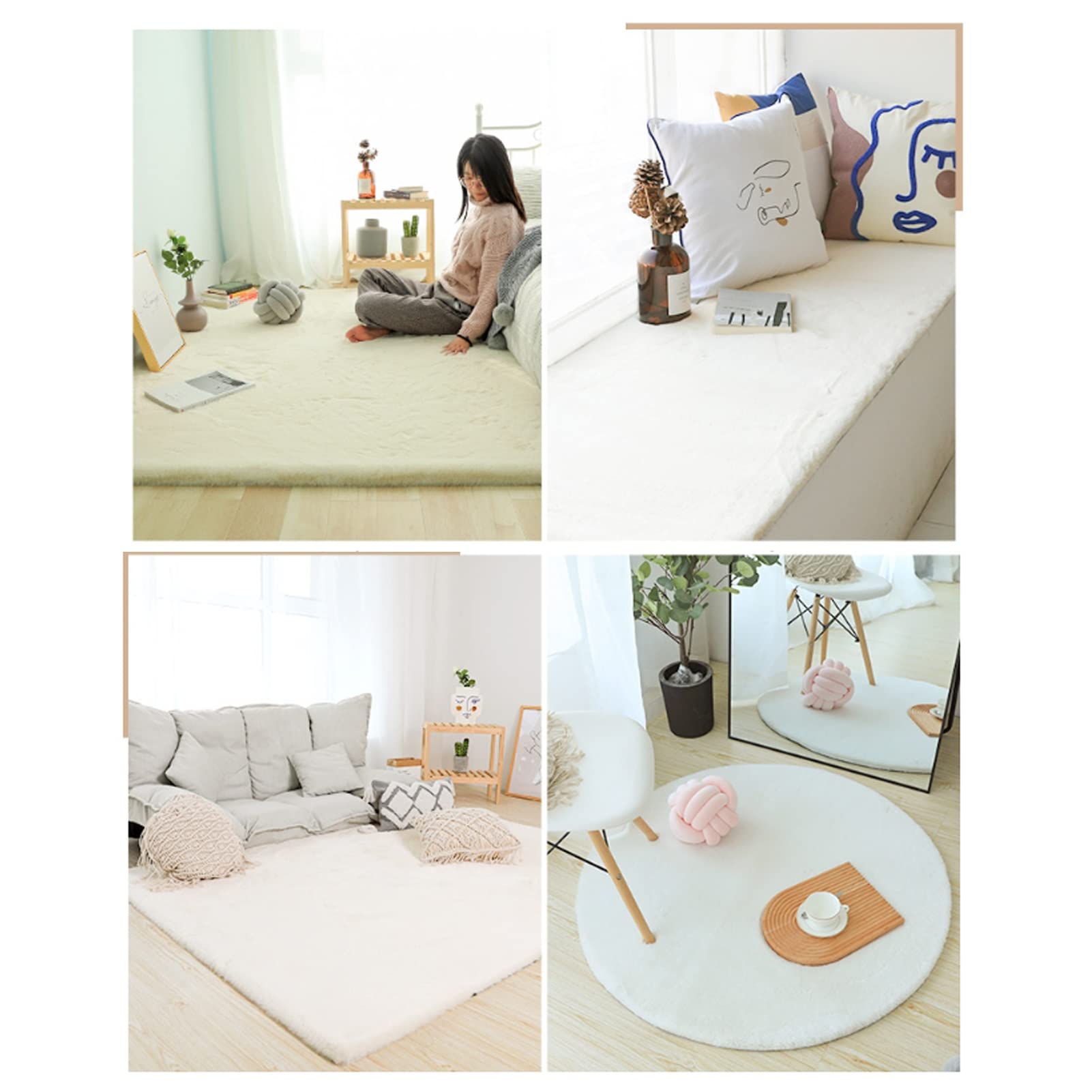 Alfombra suave de pelo corto para dormitorio, estilo moderno, esponjoso, almohadillas protectoras para habitación de niñas, sala de estar, cocina, decoración del hogar