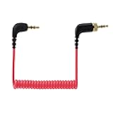 JCMOYUTY Locking 3.5mm TRS for DJI Mic 3 Camera Audio Cable, for Rode Wireless ME Microphone Senn-heiser XSW-D S-Ony URX-P41D Deity TC-1 Dual 3.5 mm Lock Coiled Right Angle Audio Cord Adapter