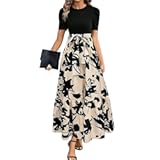 Summer Dresses for Women 2025 Business Casual Flowy Maxi Sun Dress Elegant Loose A Line Sundress
