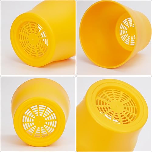 Miniatura 10 de JERIA - Paquete de 16 macetas de plástico de 4 pulgadas, para plantas de plántulas gruesas, macetas para plantas de flores, macetas con bandeja