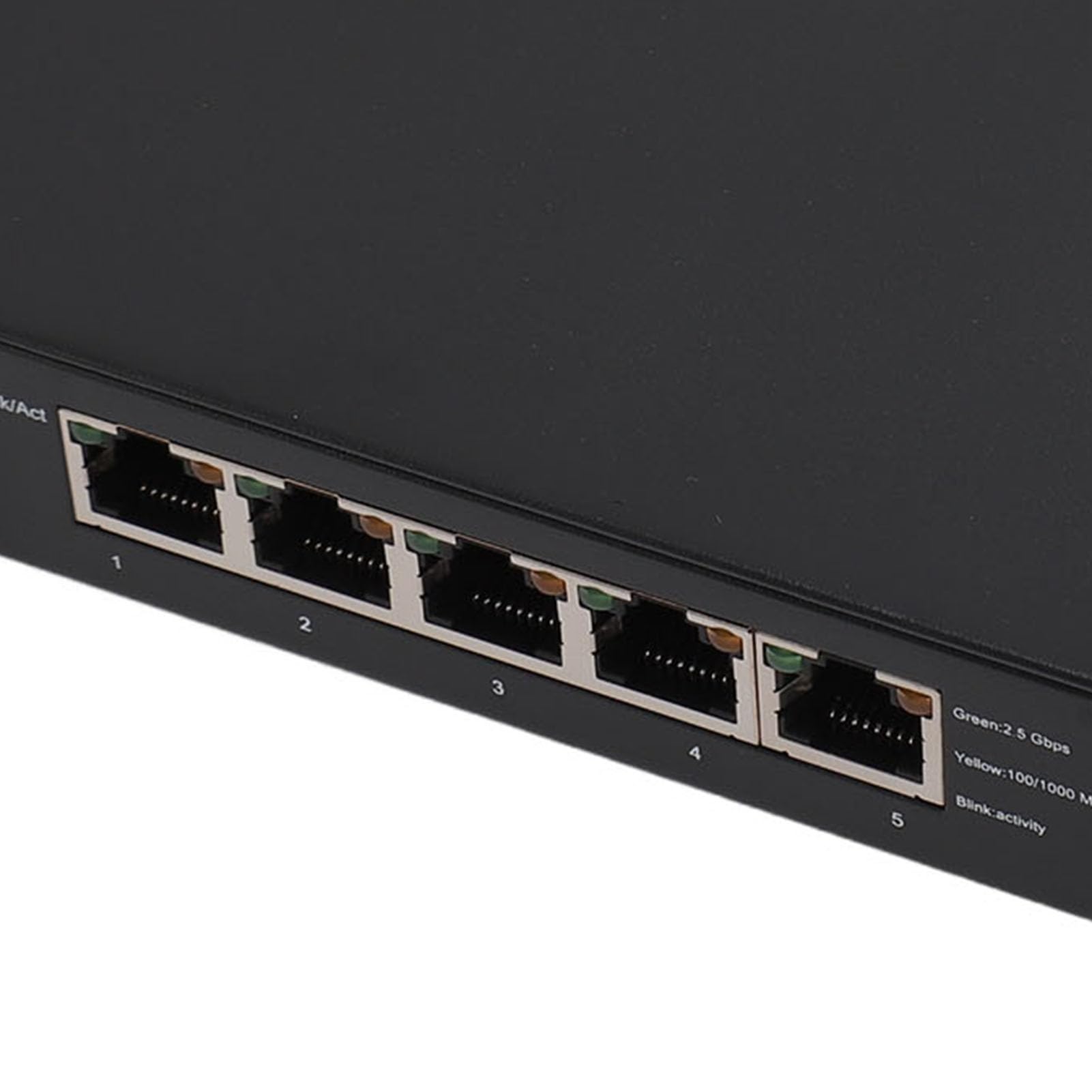 Switch di rete Gigabit Ethernet a 5 porte, migliora l'efficienza di inoltro 100-240 V in lega di alluminio 5 porte 2.5G Switch porta di rete per ufficio (BROLEOonseiyg0gm-12)