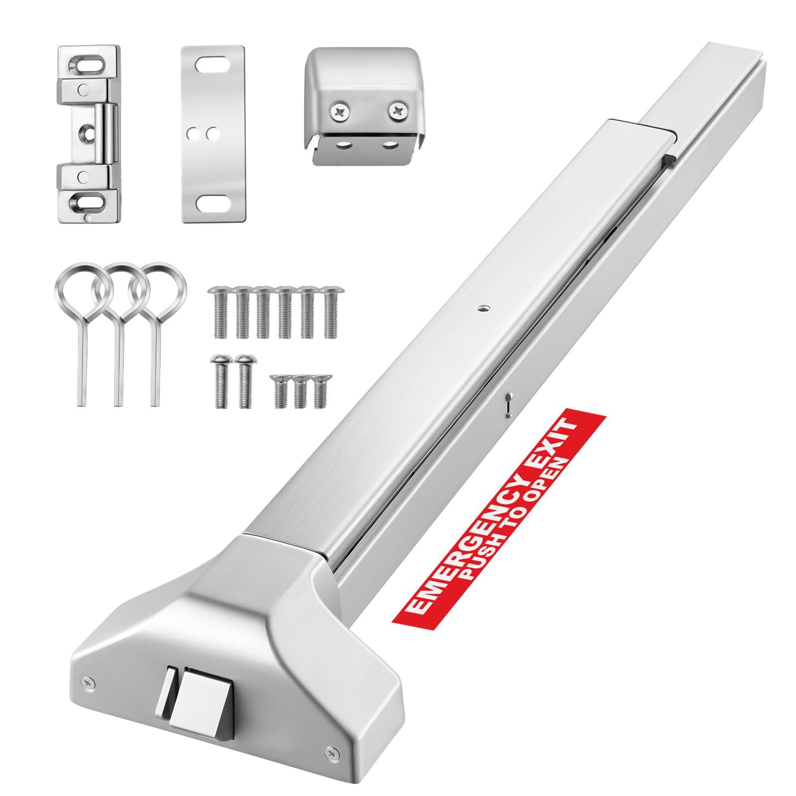 VEVOR Barra de Empuje para Puerta de Emergencia 788 mm, Dispositivo Antipánico de Acero Inoxidable para Salida de Emergencia, para Puertas de Madera y Metal en Centro Comercial Escuela Banco Hospital