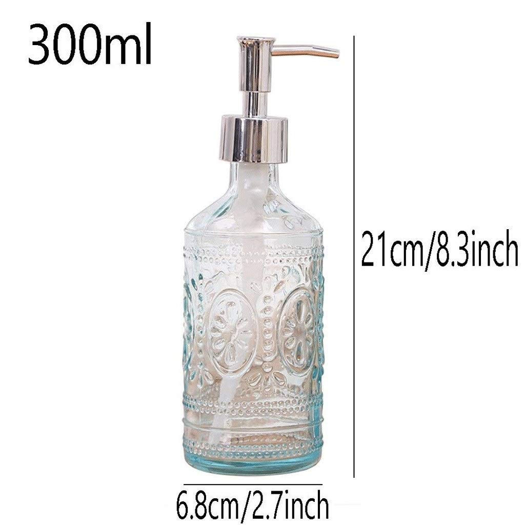 Bottiglia con pompa per dispenser di sapone liquido ricaricabile per ripiani del bagno, lavelli da cucina contenente sapone per le mani, detersivo per i piatti, sapone per le mani, oli essenziali